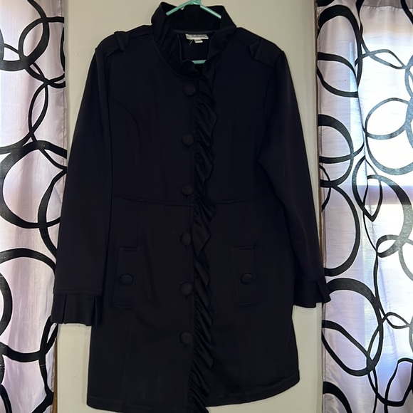 DressBarn Ruffled Button Jacket Large - Picture 2 of 14